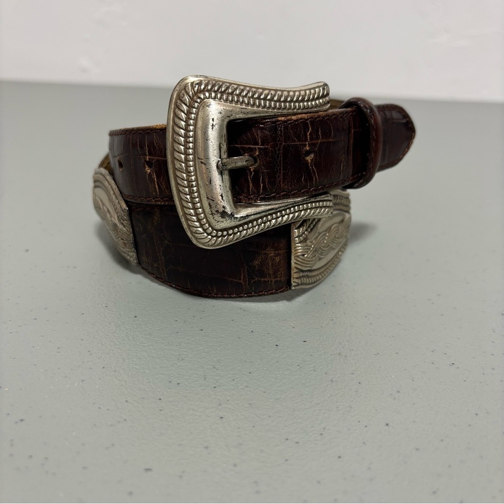 Fossil Brown Leather Belt Women's Small DAMAGE